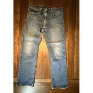 Levis 559 Mens Relaxed Straight Jeans ‎ 33x32 Mid Rise Medium Wash Distressed